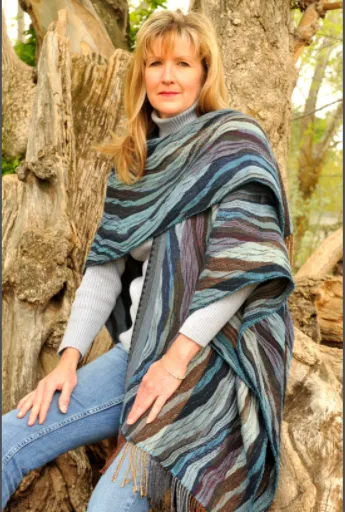 Rhonda Stark Italian Acrylic Collection: Shawl Ocean Wave, Fringe