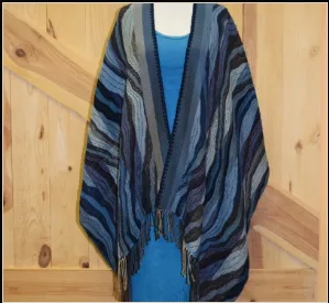Rhonda Stark Italian Acrylic Collection: Shawl Ocean Wave, Fringe