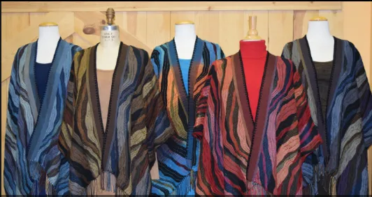 Rhonda Stark Italian Acrylic Collection: Shawl Ocean Wave, Fringe