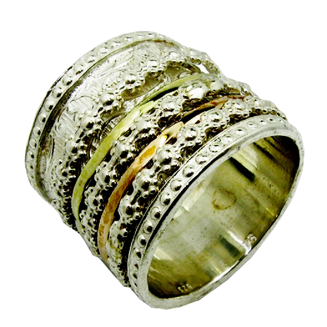 Romantic ring for woman BOHO jewelry spinning silver gold rings