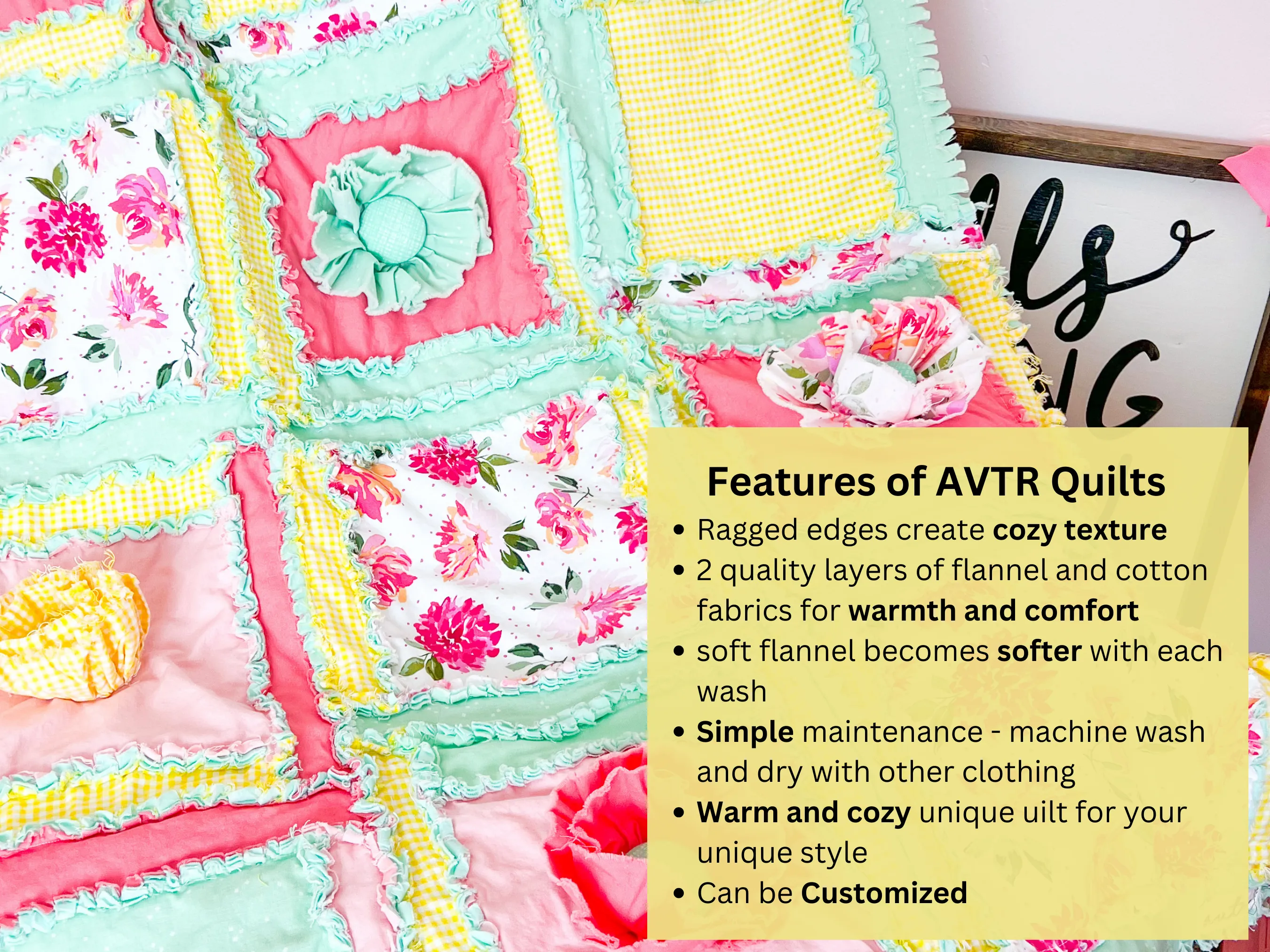 Ruffle Flower Baby Girl Crib Bedding in Yellow, Pink, and Mint