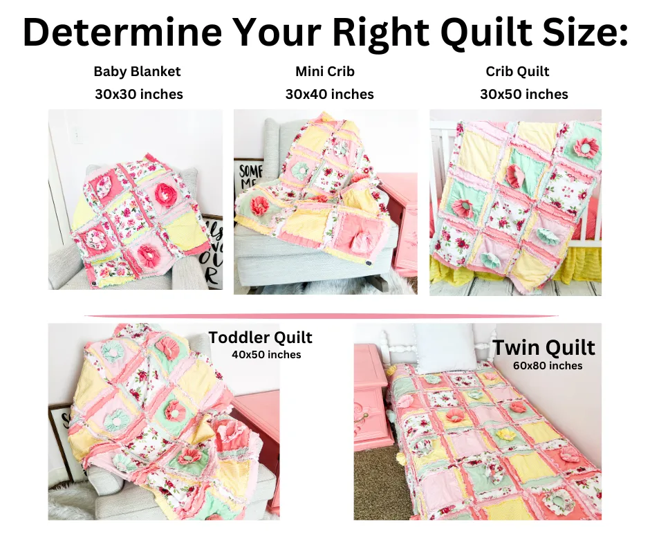 Ruffle Flower Baby Girl Crib Bedding in Yellow, Pink, and Mint