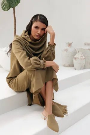 Sand Woollen Shawl (Clay)