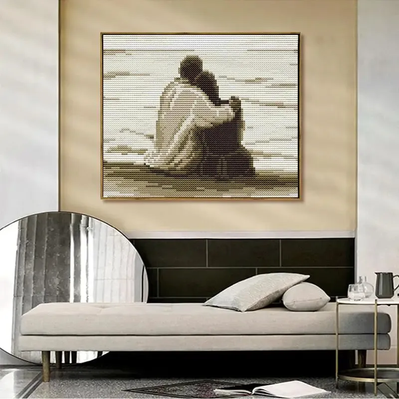 Seaside Couple Back DIY Character Stitch Kit