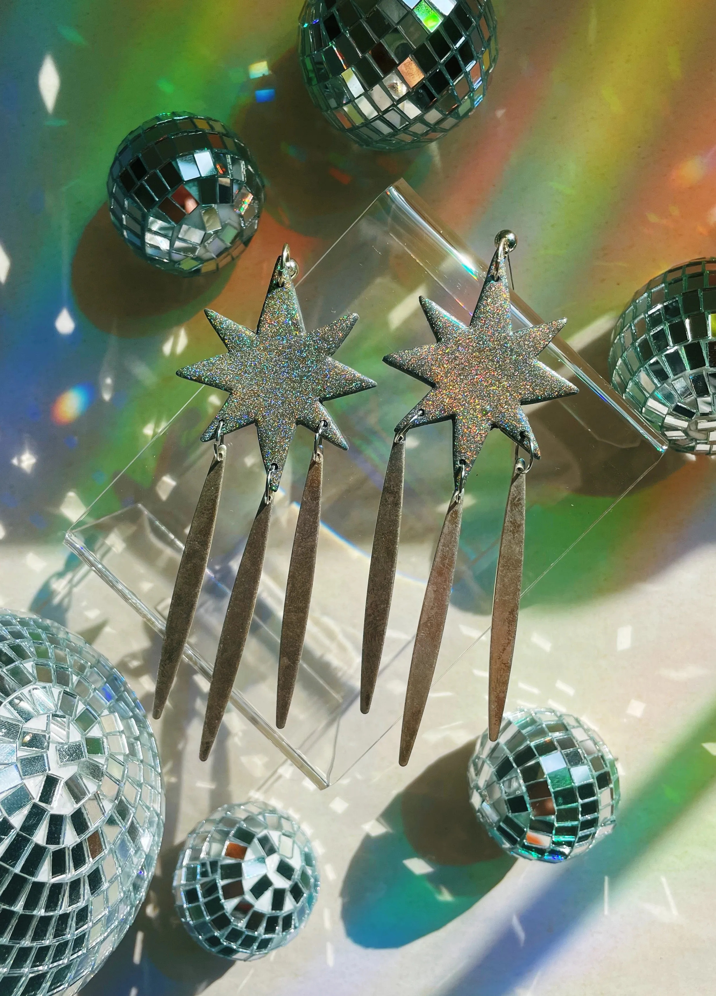 SECONDS SALE | ADDITIONAL 20% Off | Shooting Star Earrings | Holographic
