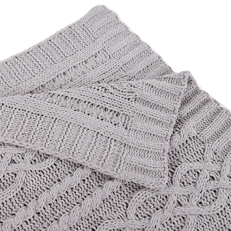 Shibles Knitted Luxury Chenille Throw by Loon Peak in Grey! Retails $94 