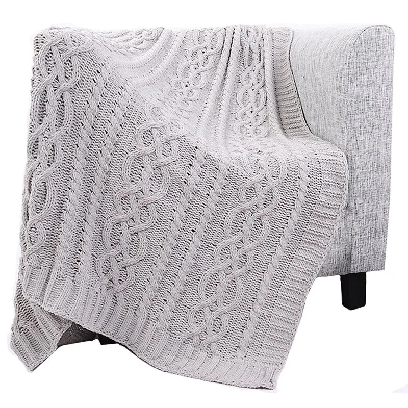 Shibles Knitted Luxury Chenille Throw by Loon Peak in Grey! Retails $94 