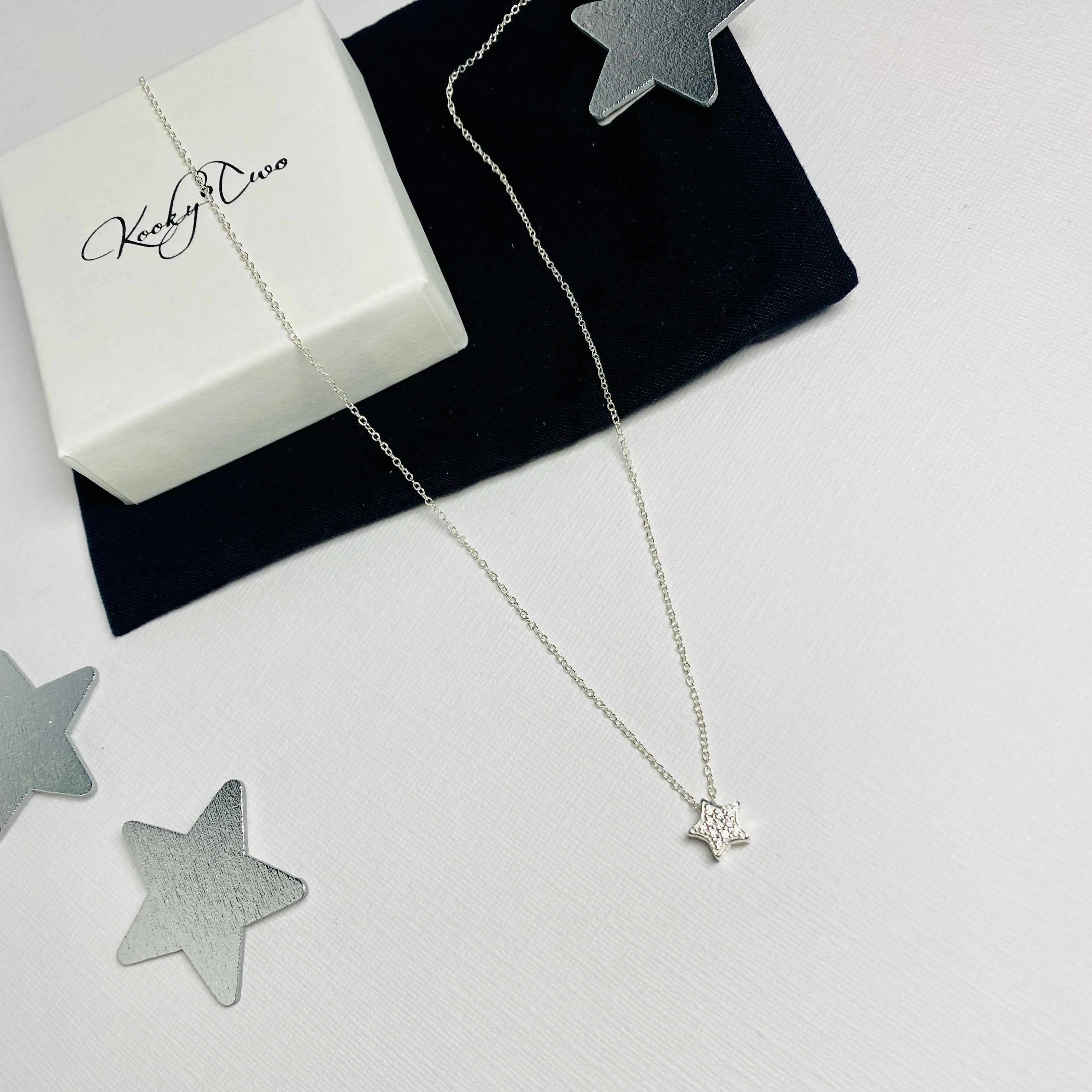 SHIMMER | Silver Sparkle Star Necklace