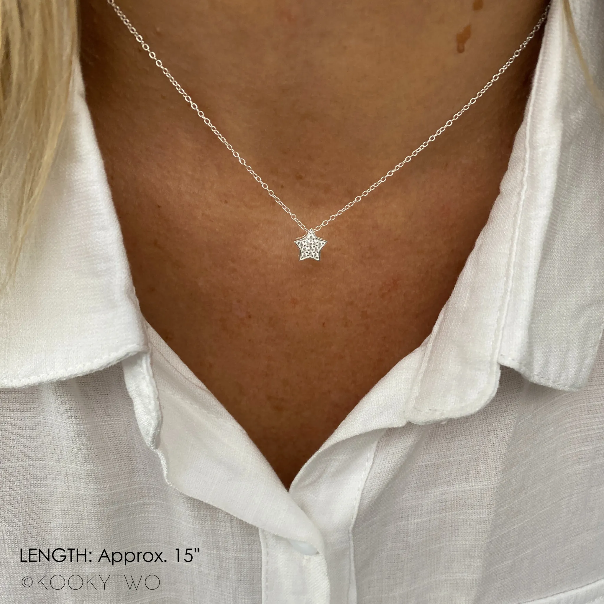 SHIMMER | Silver Sparkle Star Necklace