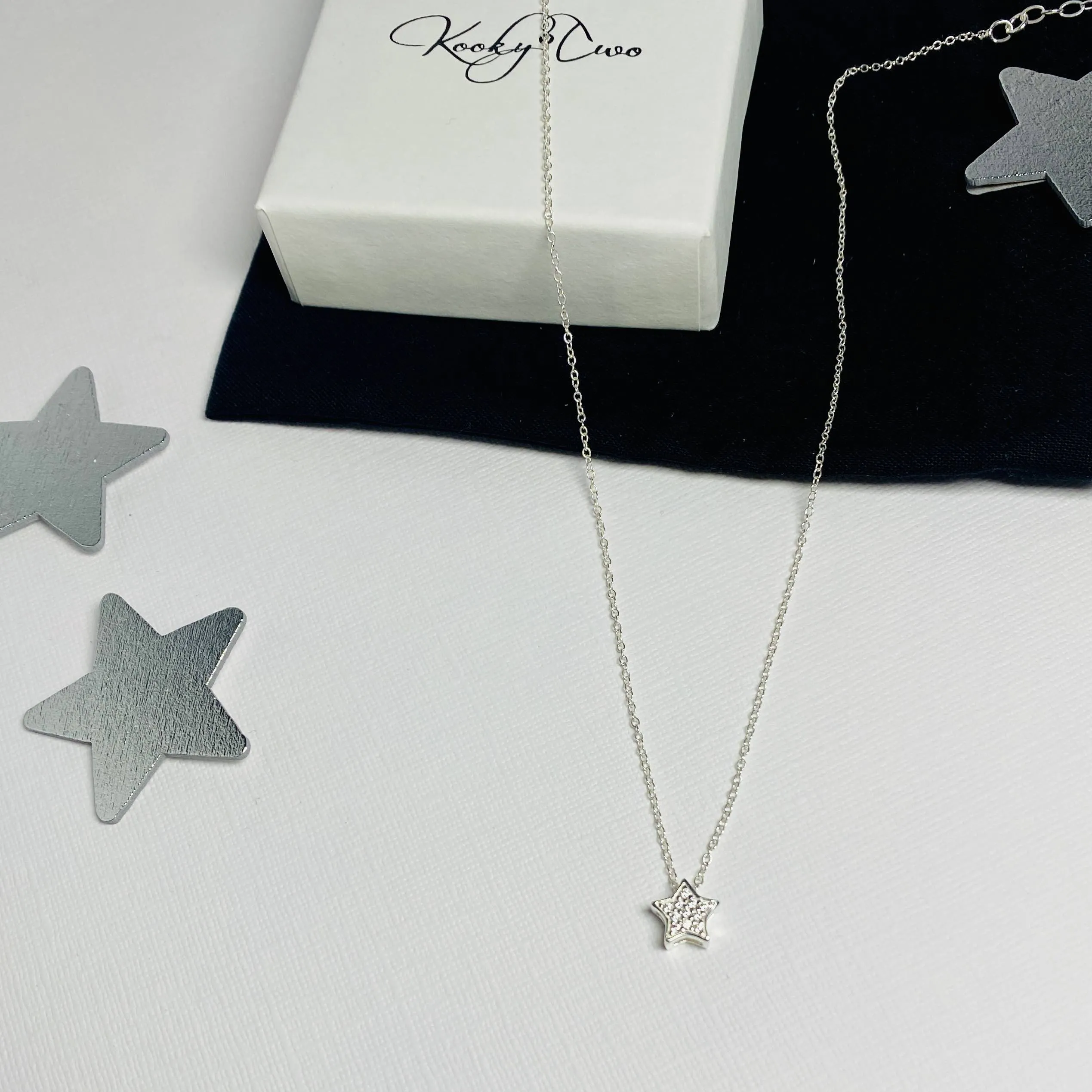 SHIMMER | Silver Sparkle Star Necklace
