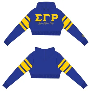 SIGMA | Gamma Rho GOLD STRIPE Chenille High Crop Hoodie