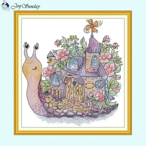 Snail House Floral Scenery Pattern X Stitch Patterns