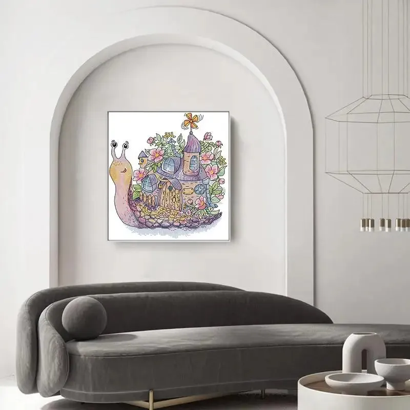 Snail House Floral Scenery Pattern X Stitch Patterns