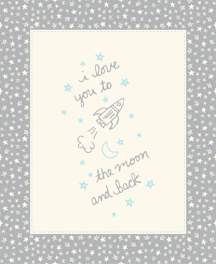Soft and Sweet Flannel "I Love You" Panel