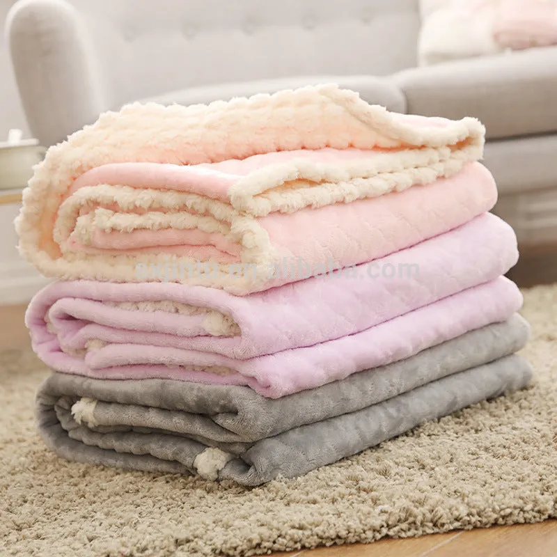 Soft Solid Coral Fleece Throw/Blanket for Toddlers