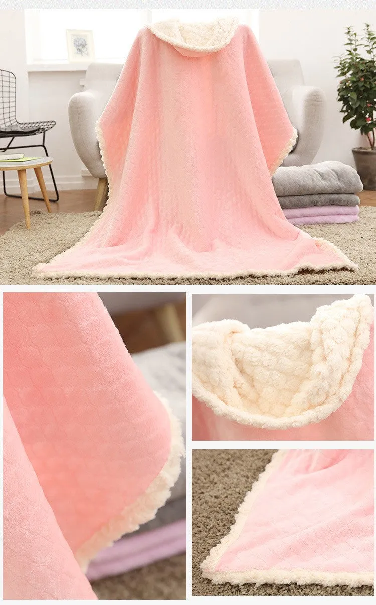 Soft Solid Coral Fleece Throw/Blanket for Toddlers