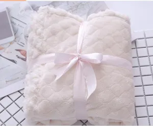 Soft Solid Coral Fleece Throw/Blanket for Toddlers