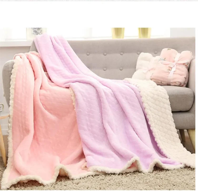 Soft Solid Coral Fleece Throw/Blanket for Toddlers