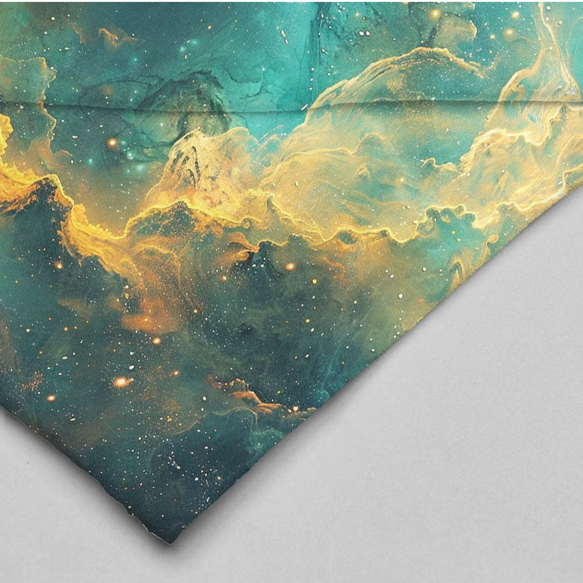 Space Blanket - Galaxy fleece blanket, Heart Nebula Centre Blanket, Galaxy Blanket, cosy room decor, blue and gold throw, lightweight fleece, clouds in outer space 001