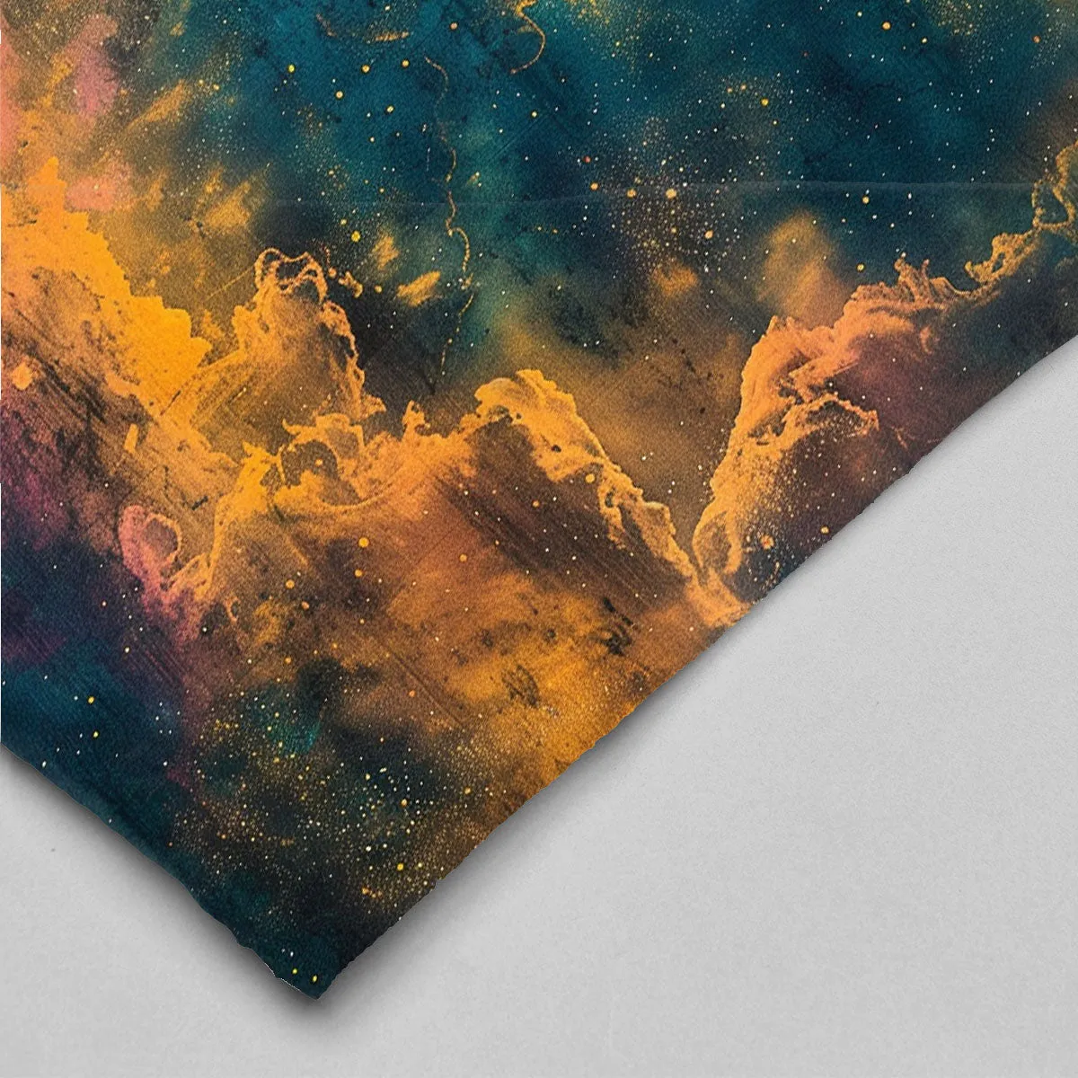 Space Blanket - Galaxy fleece blanket, Heart Nebula Centre Blanket, Galaxy Blanket, cosy room decor, blue and gold throw, lightweight fleece, clouds in outer space 005