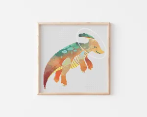 Space Dino Cross Stitch Pattern #1829