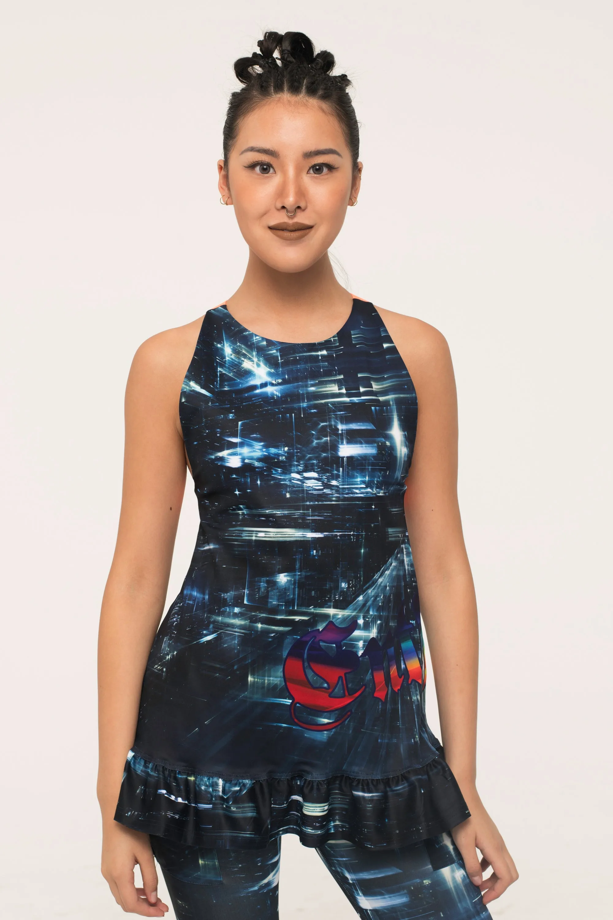 Space Graffiti Cross-Backed Top