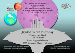 SPACE SHIP CITY CUSTOM INVITATION