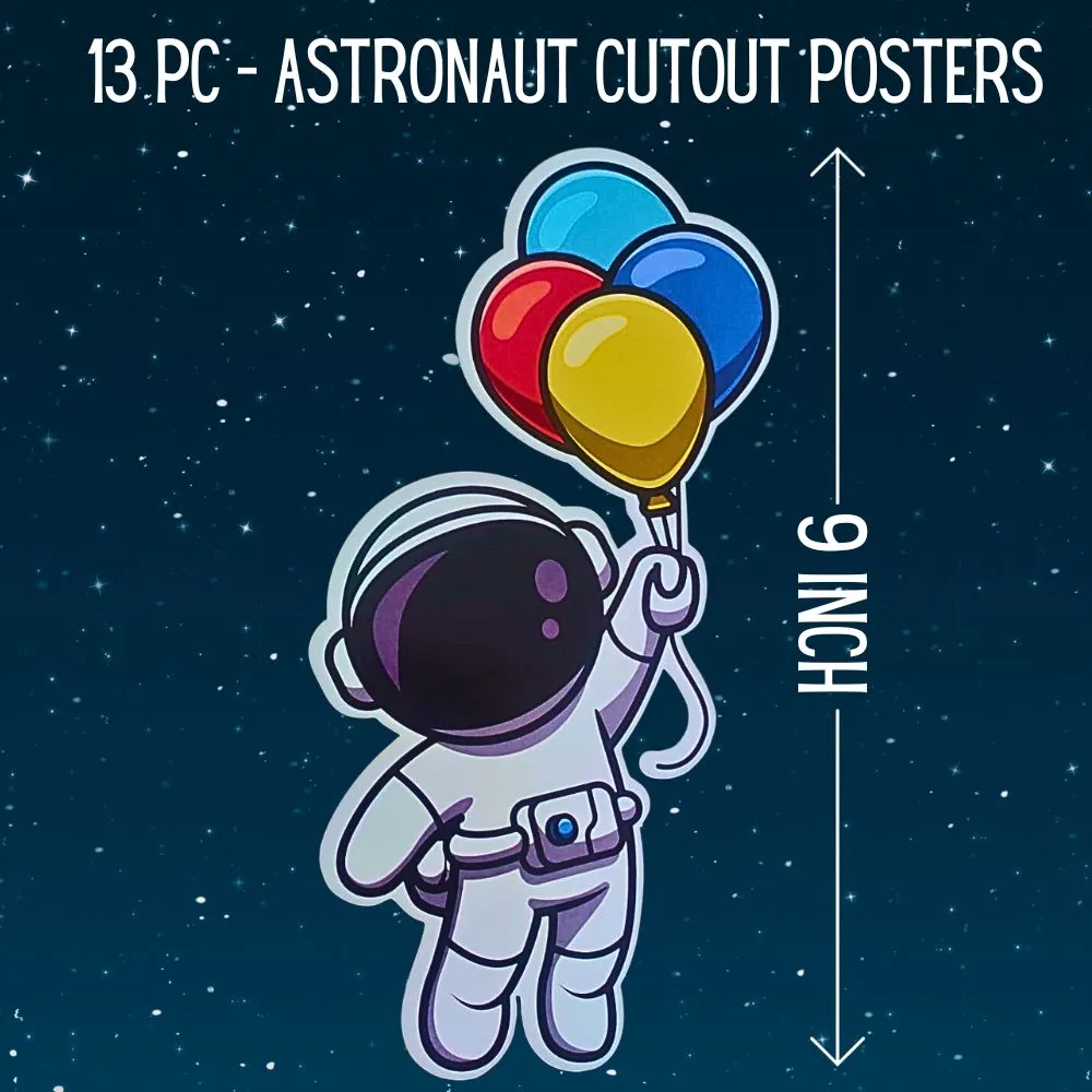 Space Theme Happy Birthday Banner & Decoration for Birthday Party (18 Pieces)