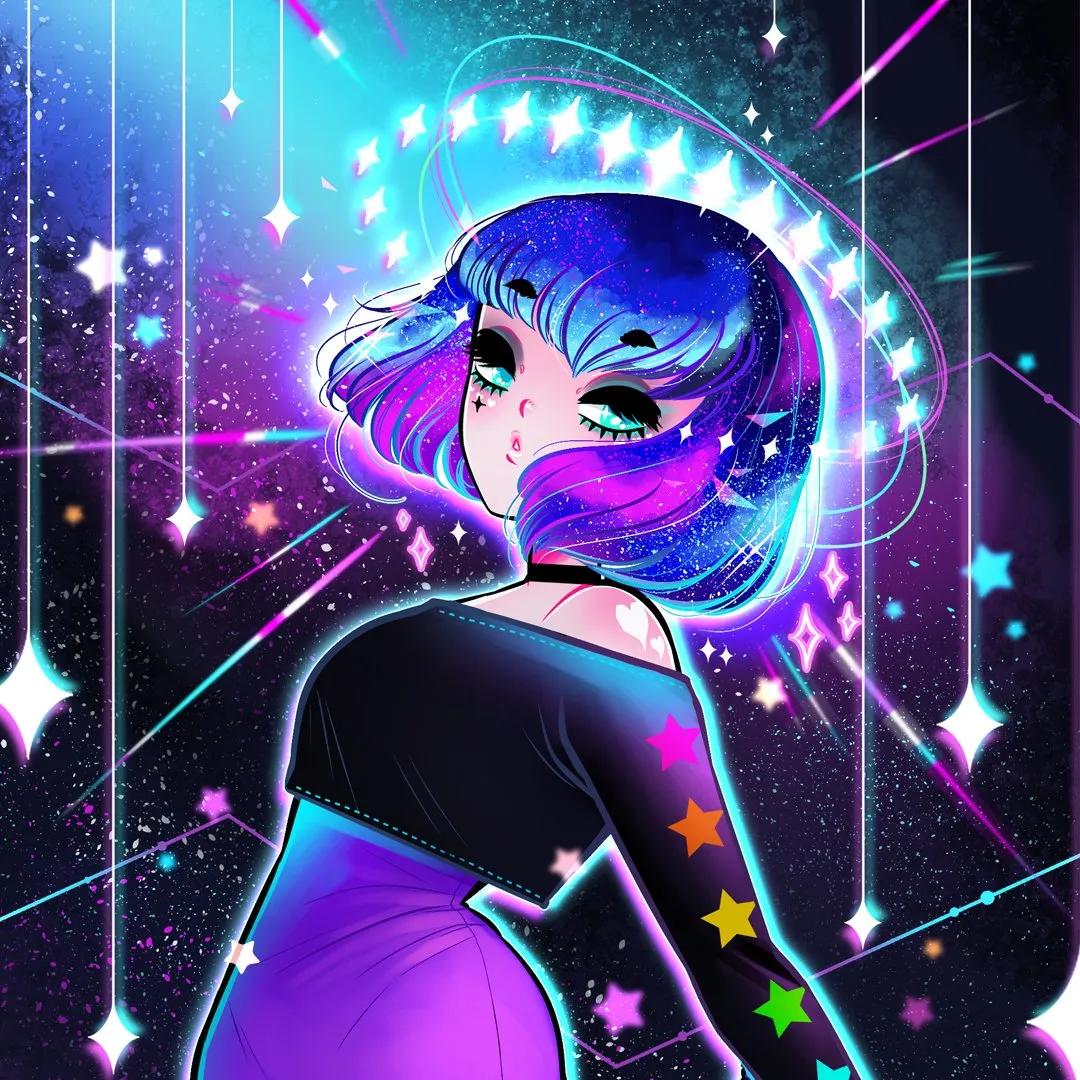 Spacehead Jumping Through Space Art Print (Signed)
