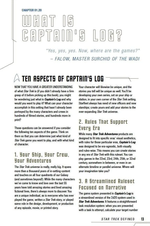 STA Captain's Log Solo Roleplaying Game PDF