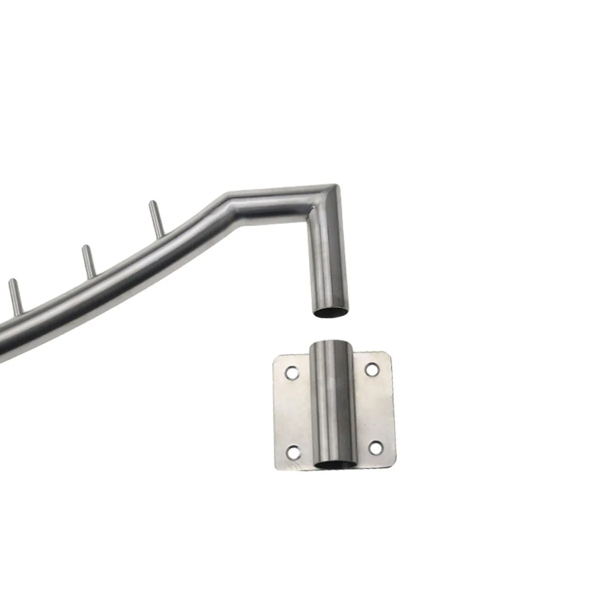 Star Seven 2 pack 12.6inch Wall-Mounted Brushed SUS304 Stainless Steel Swing Arm Holder Clothes Hanger with 6 Hooks