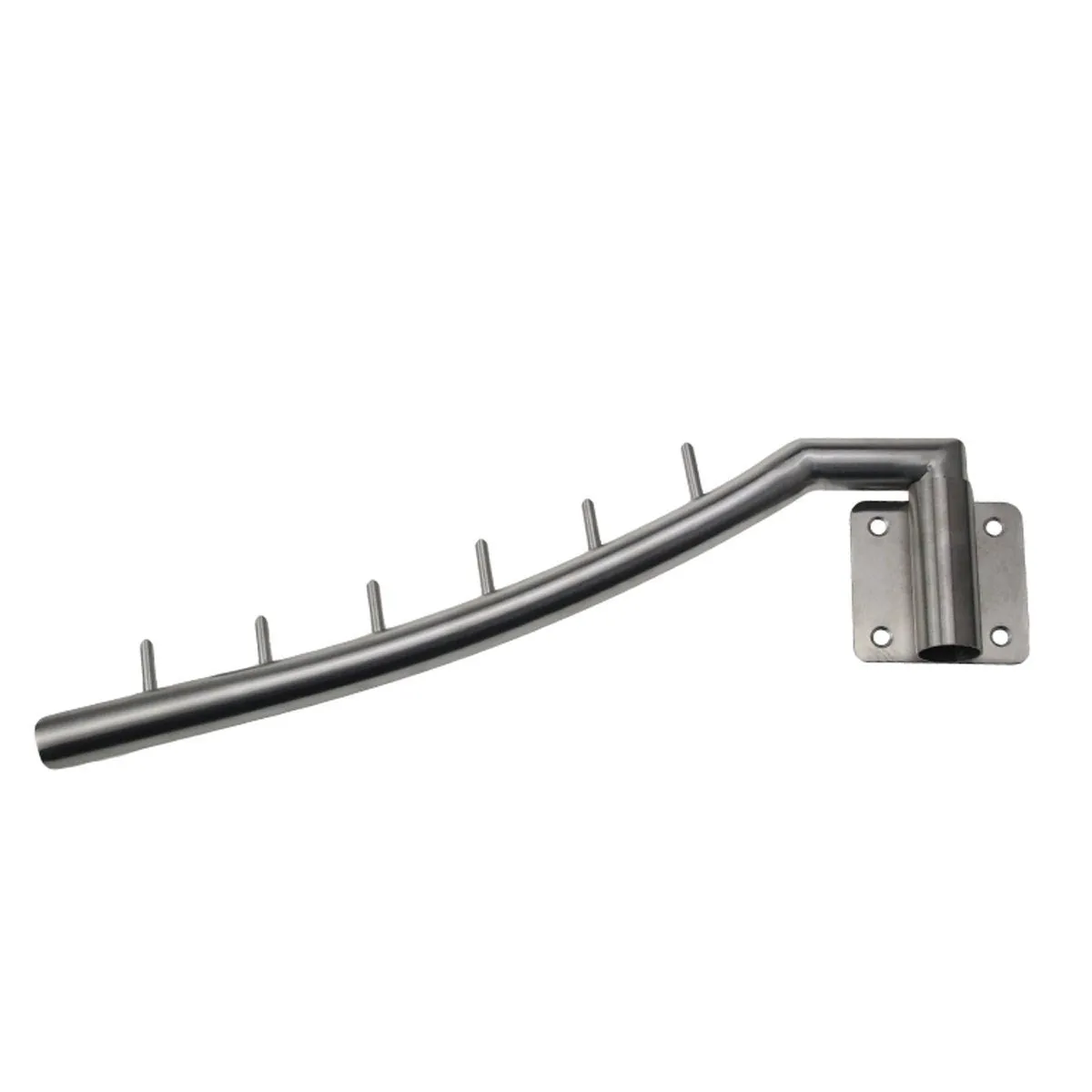 Star Seven 2 pack 12.6inch Wall-Mounted Brushed SUS304 Stainless Steel Swing Arm Holder Clothes Hanger with 6 Hooks