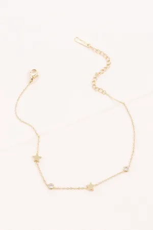 Starry Eyed Rhinestone Anklet