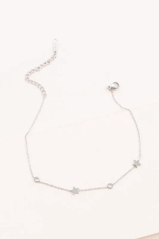 Starry Eyed Rhinestone Anklet