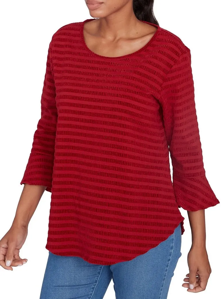 Stripe Chenille Top - Ruby