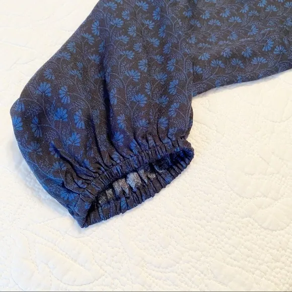 Sundance Estelle Embroidered Blue Peasant Dress - S
