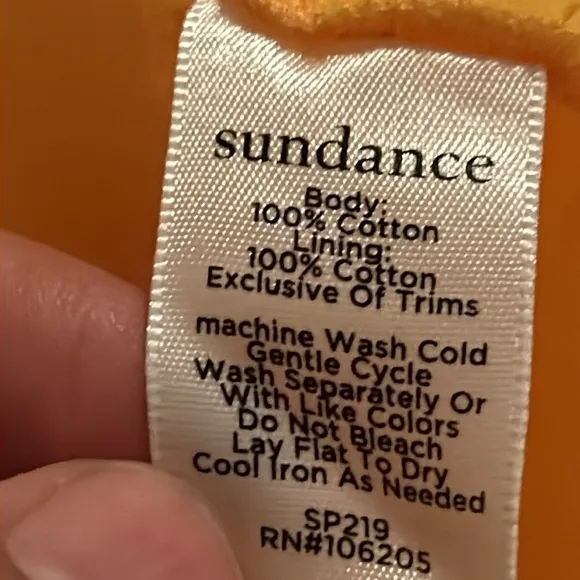 Sundance Sea Breeze Dobby Cotton Butter Yellow Ribbon Strap Maxi Dress, size XS
