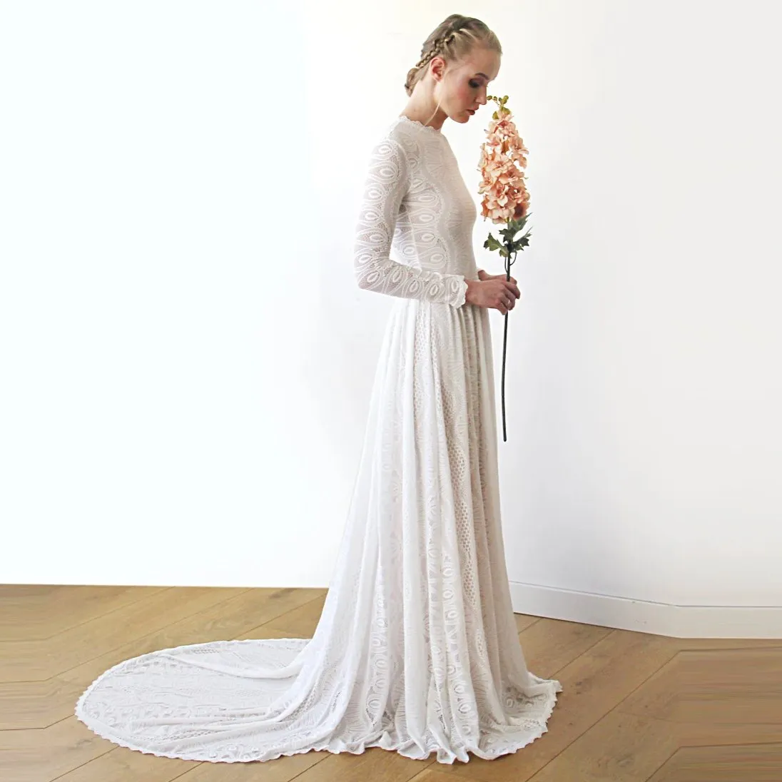 Train Wedding Modest Dress   #1212