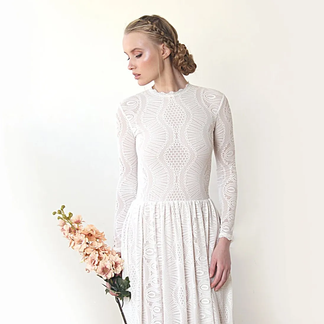 Train Wedding Modest Dress   #1212