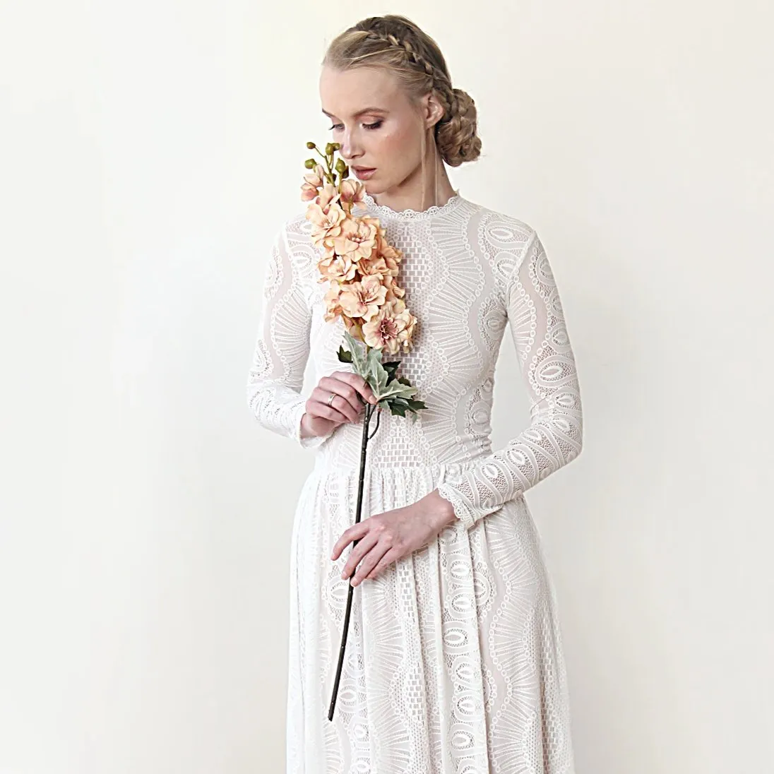 Train Wedding Modest Dress   #1212