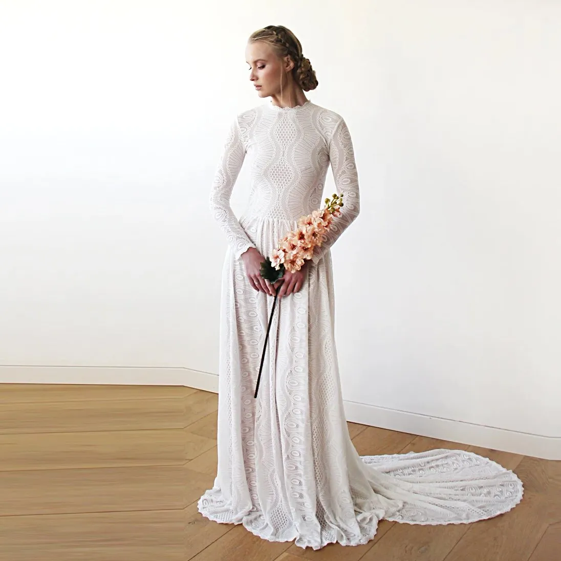 Train Wedding Modest Dress   #1212