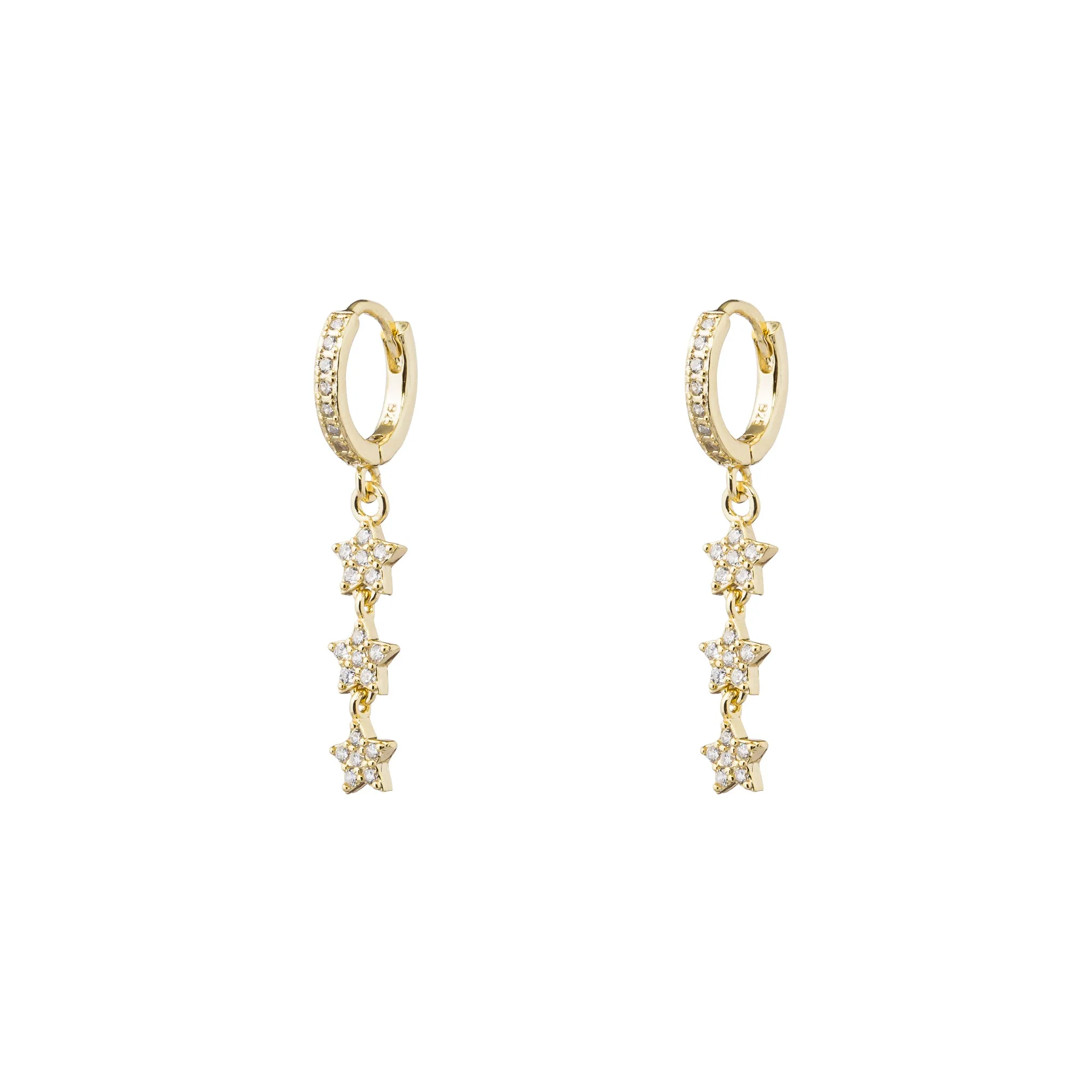Tripple Star Drop Earring