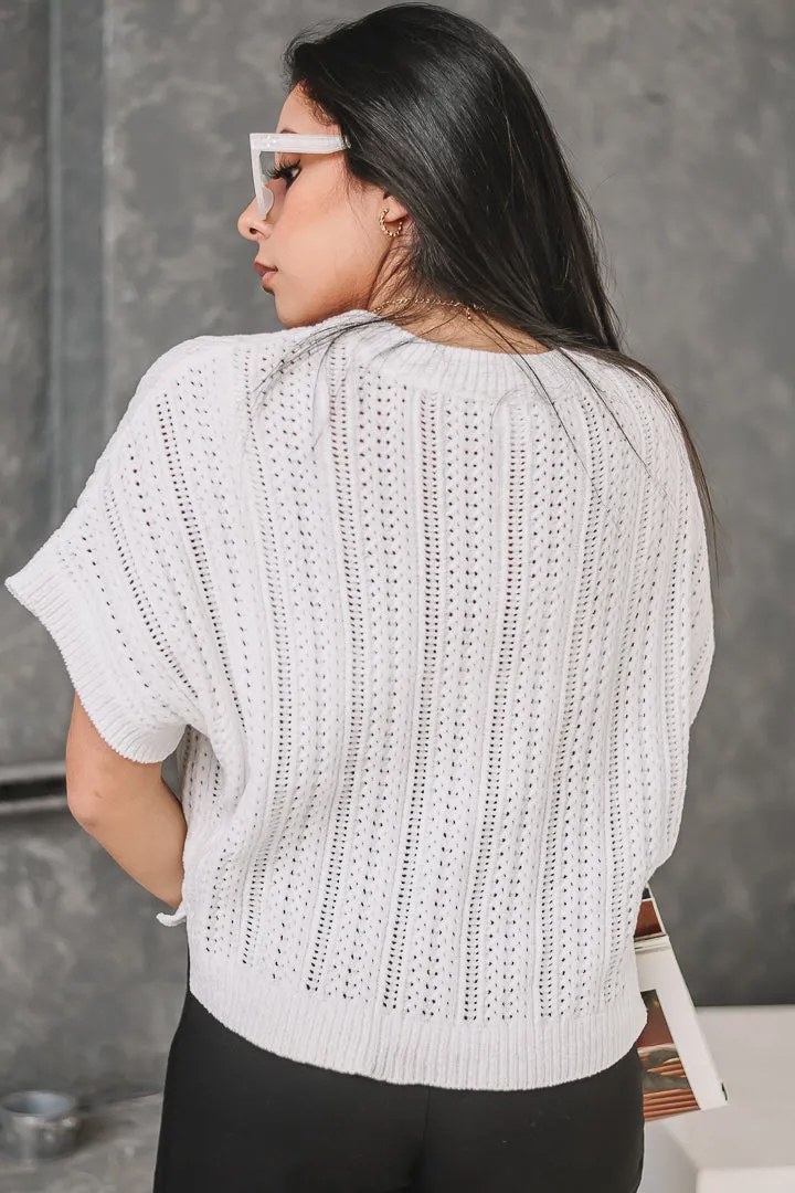 Ultra Soft Chenille Knit Sweater Top | Off White