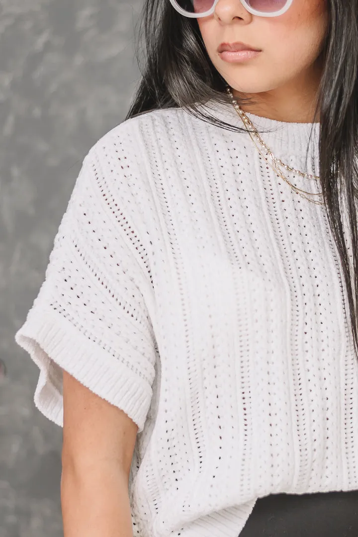 Ultra Soft Chenille Knit Sweater Top | Off White