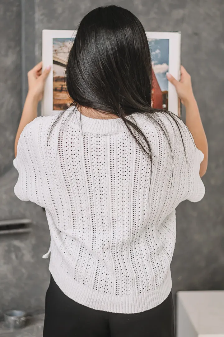 Ultra Soft Chenille Knit Sweater Top | Off White