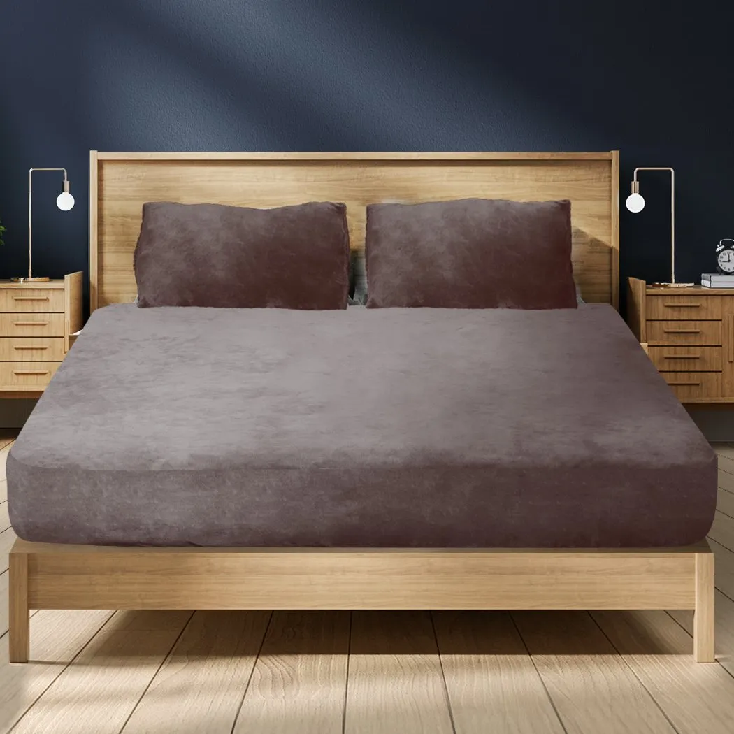 Ultra Soft Fitted Bedsheet with Pillowcase Double Size Mink
