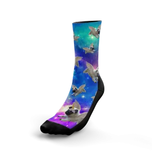 Unicorn Pug Galaxy Crew Socks