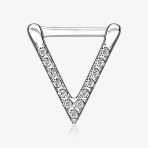 Urban Chevron Arrow Geometric Triangle Multi-Gem Clicker Hoop Ring