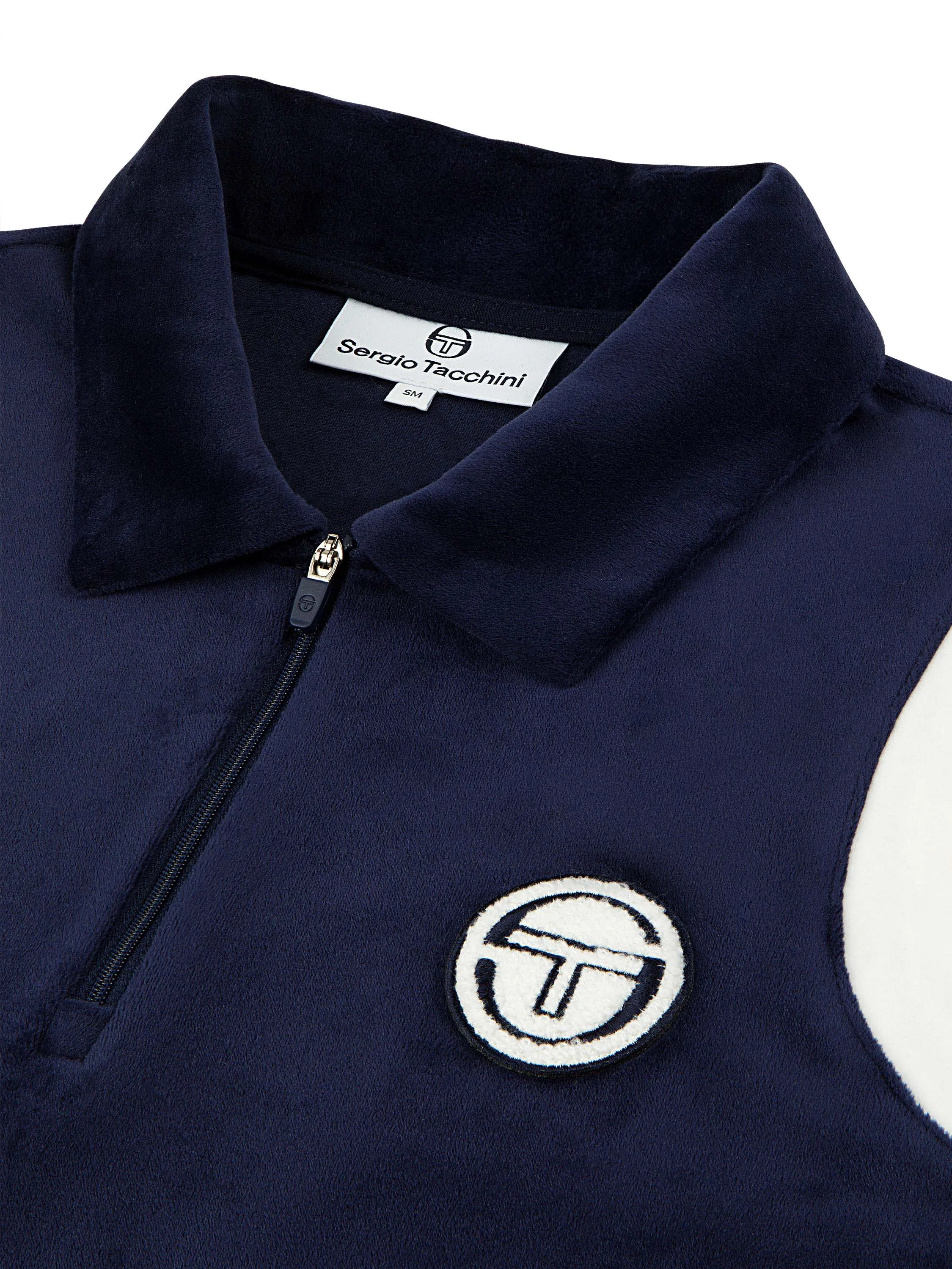 Veneto Velour Polo Mini Dress- Maritime Blue