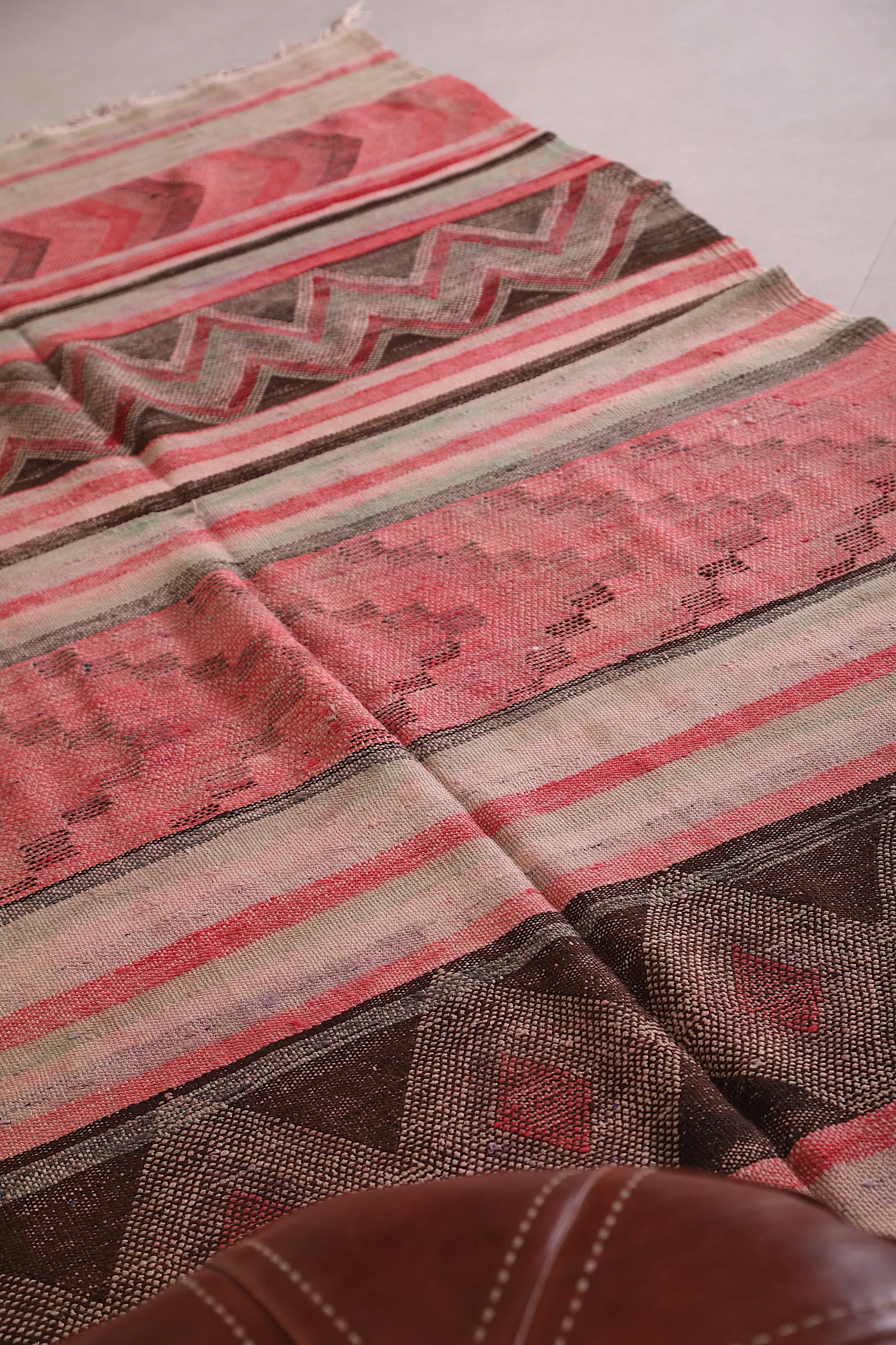Vintage Berber Handwoven Kilim Runner Rug - 5.2 FT X 11.1 FT